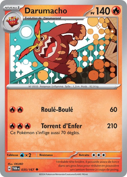 Carte Pokémon Darumacho 035/167 TWM Mascarade Crépusculaire EV06 Neuf FR LorenZone