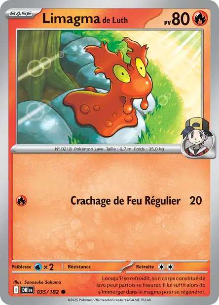 Carte Pokémon Limagma de Luth 035/182 DRI Rivalités Destinées EV10 Neuf FR LorenZone