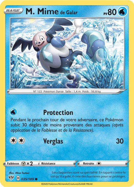 Carte Pokémon M. Mime de Galar 035/189 SWSH3 Ténèbres Embrasées EB03 Neuf FR LorenZone