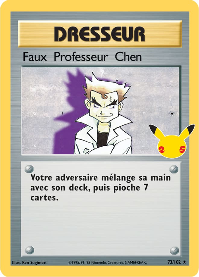 Carte Pokémon Faux Professeur Chen 036/025 073/102 CEL Célébrations 25 ans EB07_5 Neuf FR LorenZone