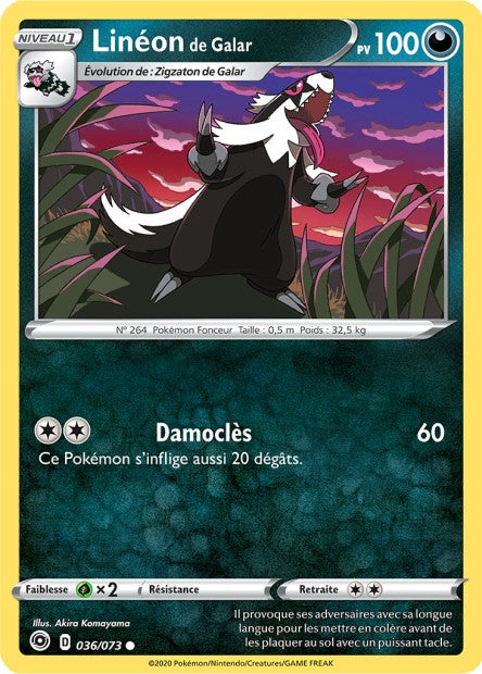 Carte Pokémon Linéon de Galar 036/073 SWSH35 Voltage Eclatant EB3_5 Neuf FR LorenZone