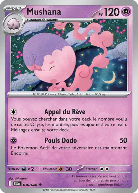 Carte Pokémon Mushana 036/086 BLK Foudre Noire EV10_5 Neuf FR LorenZone