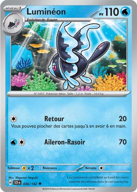Carte Pokémon Luminéon 036/142 SCR Couronne Stellaire EV07 Neuf FR LorenZone