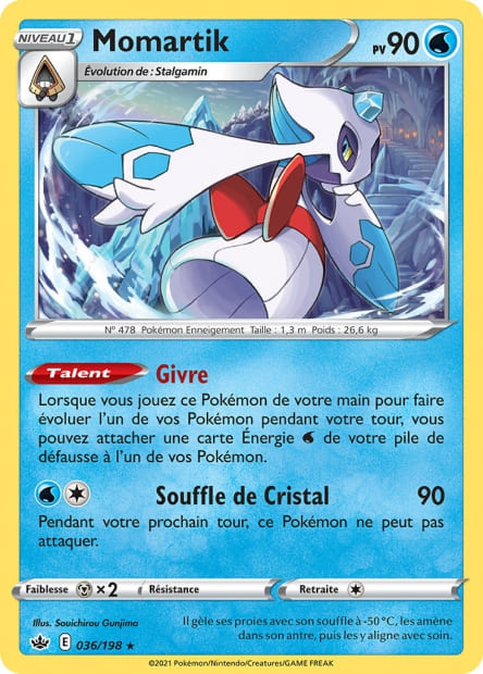 Carte Pokémon Momartik 036/198 CRE Règne de Glace EB06 Neuf FR LorenZone