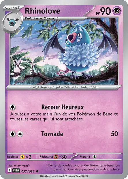 Carte Pokémon Rhinolove 037/086 WHT Flamme Blanche EV10_5 Neuf FR LorenZone