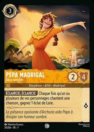 Carte Lorcana - Disney Pepa Madrigal, Sœur sensible 037/204 Commune Valentina Graziuso Chapitre 07 L'Île d'Archazia ARI Neuf FR LorenZone