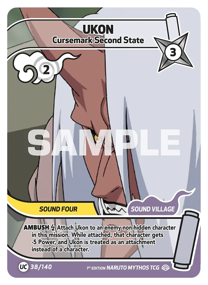 Carte Naruto Mythos Ukon Cursemark Second State 038/140 Uncommon Full Art Shinobi Shiren 2ème Chapitre Neuf EN LorenZone
