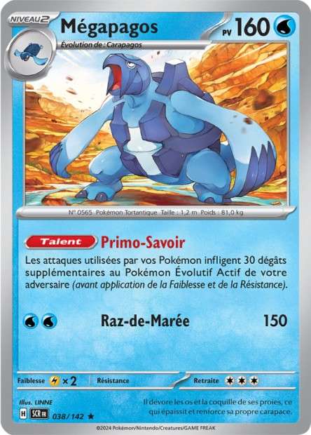 Carte Pokémon Mégapagos 038/142 SCR Couronne Stellaire EV07 Neuf FR LorenZone