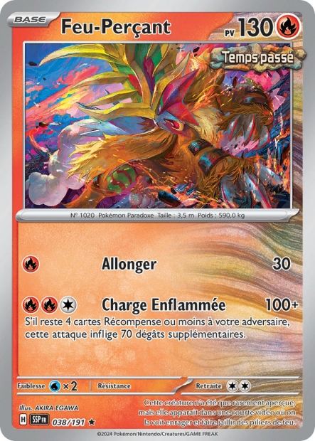 Carte Pokémon Feu-Perçant 038/191 SSP Étincelles Déferlantes EV08 Neuf FR LorenZone