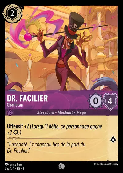 Carte Lorcana - Disney Dr. Facilier, Charlatan 038/204 Chapitre 01 Premier Chapitre FC Neuf FR LorenZone