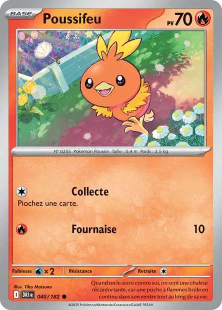 Carte Pokémon Poussifeu 040/182 DRI Rivalités Destinées EV10 Neuf FR LorenZone