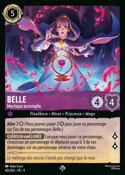 Carte Lorcana - Disney Belle, Mystique accomplie 040/204 Chapitre 09 Fabuleux FAB Neuf FR LorenZone