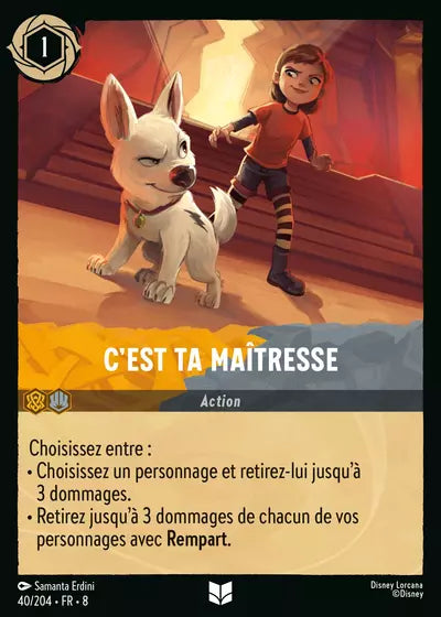 Carte Lorcana - Disney C'est ta maîtresse 040/204 Peu Commune Samanta Erdini Chapitre 08 Le Règne de Jafar ROJ Neuf FR LorenZone