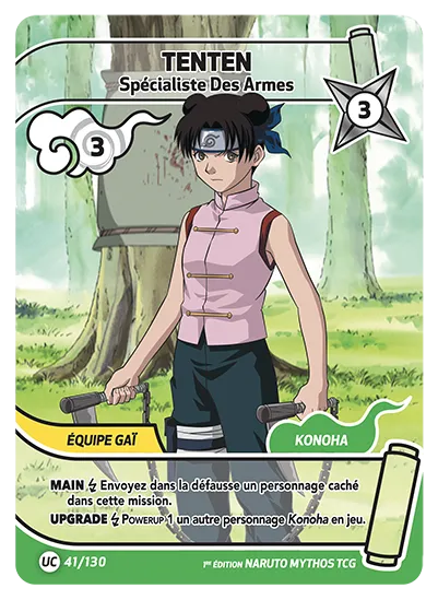 Carte Naruto Mythos TENTEN – Spécialiste des Armes 041/130 UC 1er Chapitre Neuf FR LorenZone