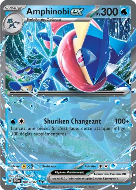 Carte Pokémon Amphinobi EX 041/142 SCR Couronne Stellaire EV07 Neuf FR LorenZone