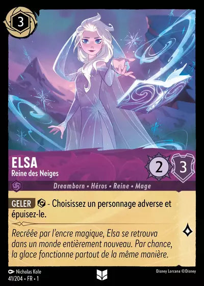 Carte Lorcana - Disney Elsa, Reine des Neiges 041/204 Chapitre 01 Premier Chapitre FC Neuf FR LorenZone