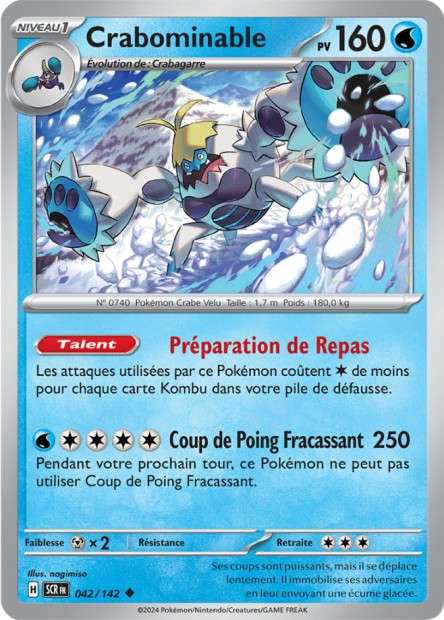 Carte Pokémon Crabominable 042/142 SCR Couronne Stellaire EV07 Neuf FR LorenZone