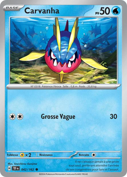Carte Pokémon Carvanha 042/162 TEF Forces Temporelles EV05 Neuf FR LorenZone