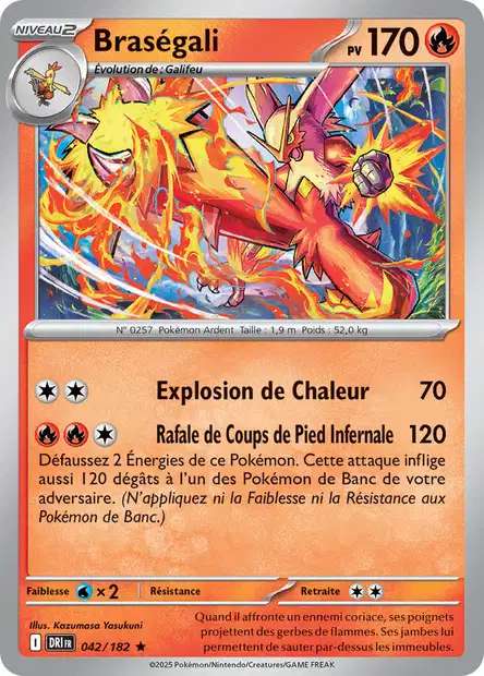 Carte Pokémon Braségali 042/182 DRI Rivalités Destinées EV10 Neuf FR LorenZone