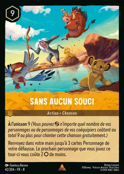 Carte Lorcana - Disney Sans aucun soucis 042/204 Rare Gianluca Barone Chapitre 08 Le Règne de Jafar ROJ Neuf FR LorenZone
