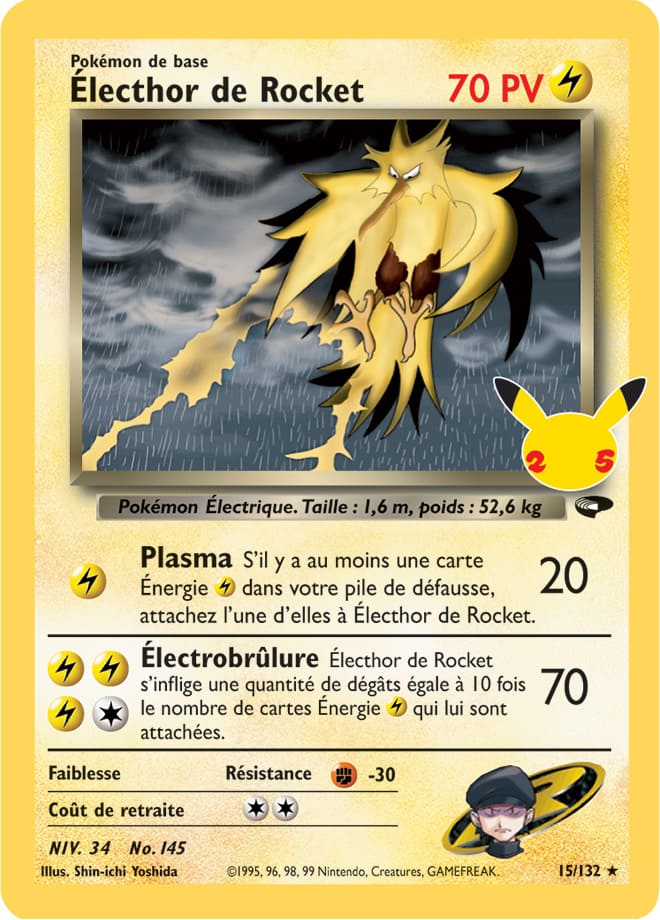 Carte Pokémon Électhor de Rocket 043/025 015/032 CEL Célébrations 25 ans EB07_5 Neuf FR LorenZone