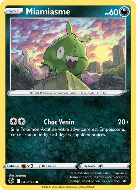 Carte Pokémon Miamiasme 043/073 SWSH35 Voltage Eclatant EB3_5 Neuf FR LorenZone