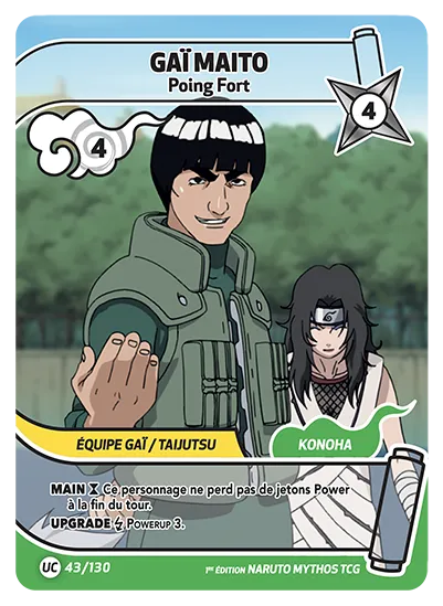 Carte Naruto Mythos GAÏ MAITO – Poing Fort 043/130 UC 1er Chapitre Neuf FR LorenZone
