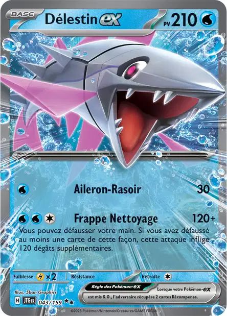 Carte Pokémon Délestin EX 043/159 JTG Aventures Ensemble EV09 Neuf FR LorenZone