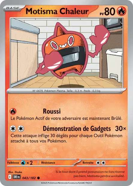 Carte Pokémon Motisma Chaleur 043/182 DRI Rivalités Destinées EV10 Neuf FR LorenZone