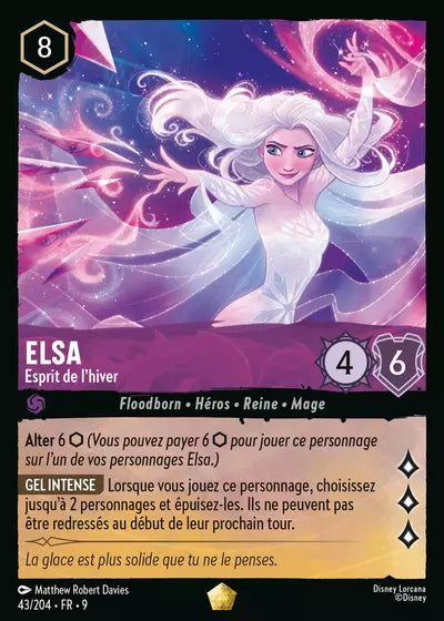 Carte Lorcana - Disney Elsa, Esprit de l'hiver 043/204 Chapitre 09 Fabuleux FAB Neuf FR LorenZone