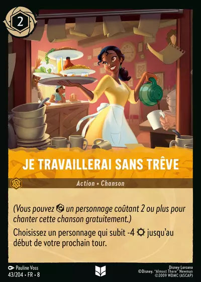 Carte Lorcana - Disney Je travaillerai sans trêve 043/204 Peu Commune Pauline Voss Chapitre 08 Le Règne de Jafar ROJ Neuf FR LorenZone
