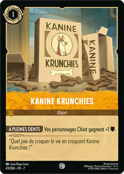 Carte Lorcana - Disney Kanine Krunchies 043/204 Commune Juan Diego Leon Chapitre 07 L'Île d'Archazia ARI Neuf FR LorenZone
