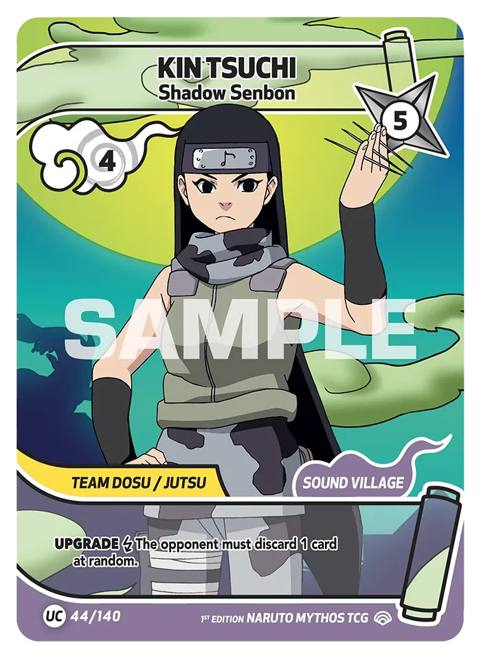 Carte Naruto Mythos Kin Tsuchi Shadow Senbon 044/140 Uncommon Full Art Shinobi Shiren 2ème Chapitre Neuf EN LorenZone
