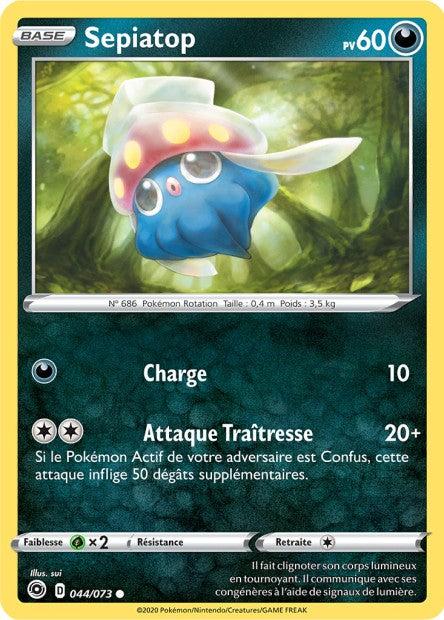 Carte Pokémon Sepiatop 044/073 SWSH35 Voltage Eclatant EB3_5 Neuf FR LorenZone