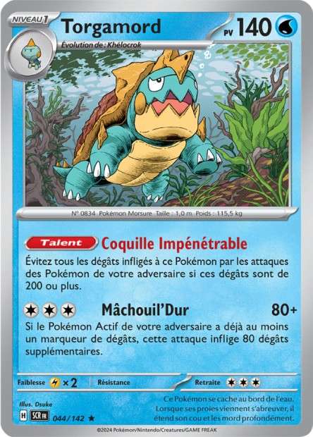 Carte Pokémon Torgamord 044/142 SCR Couronne Stellaire EV07 Neuf FR LorenZone