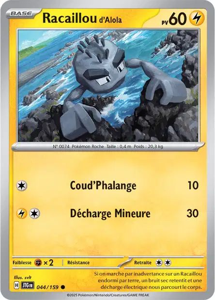 Carte Pokémon Racaillou d’Alola 044/159 JTG Aventures Ensemble EV09 Neuf FR LorenZone