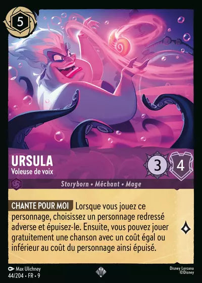 Carte Lorcana - Disney Ursula, Voleuse de voix 044/204 Chapitre 09 Fabuleux FAB Neuf FR LorenZone