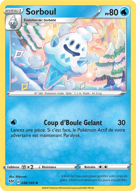 Carte Pokémon Sorboul 046/189 SWSH3 Ténèbres Embrasées EB03 Neuf FR LorenZone