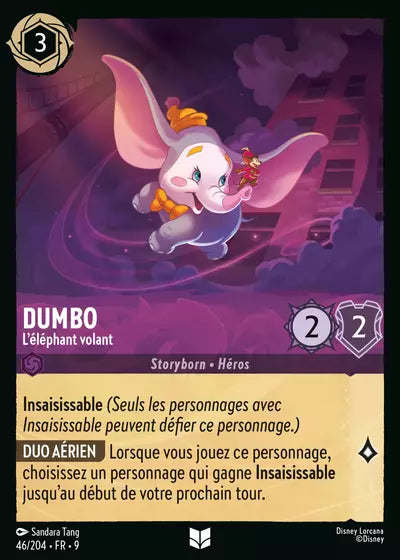 Carte Lorcana - Disney Dumbo, L'éléphant volant 046/204 Chapitre 09 Fabuleux FAB Neuf FR LorenZone