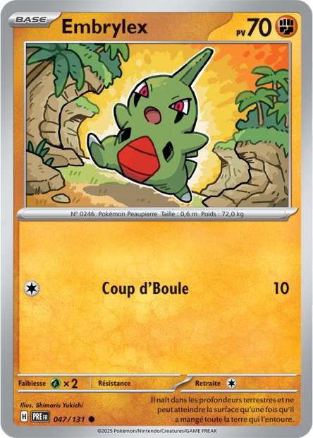 Carte Pokémon Embrylex 047/131 Evolutions Prismatiques PRE EV8_5 Neuf FR LorenZone