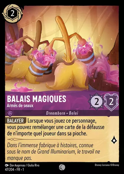 Carte Lorcana - Disney Balais Magiques, Armés des seaux 047/204 Chapitre 01 Premier Chapitre FC Neuf FR LorenZone