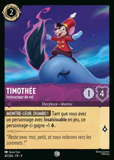 Carte Lorcana - Disney Timothée, Instructeur de vol 047/204 Chapitre 09 Fabuleux FAB Neuf FR LorenZone