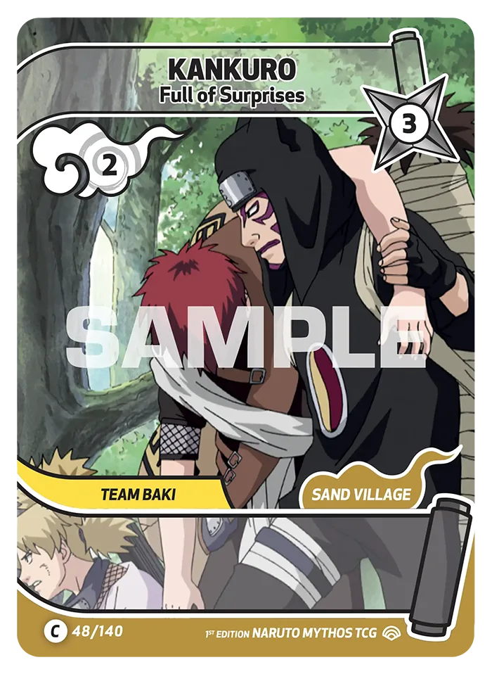Carte Naruto Mythos Kankuro Full of Surprises 048/140 Common Full Art Shinobi Shiren 2ème Chapitre Neuf EN LorenZone