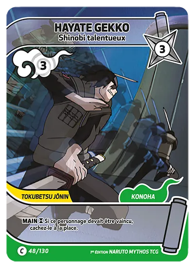 Carte Naruto Mythos HAYATE GEKKO – Shinobi talentueux 048/130 C 1er Chapitre Neuf FR LorenZone