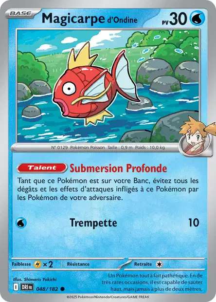 Carte Pokémon Magicarpe d'Ondine 048/182 DRI Rivalités Destinées EV10 Neuf FR LorenZone