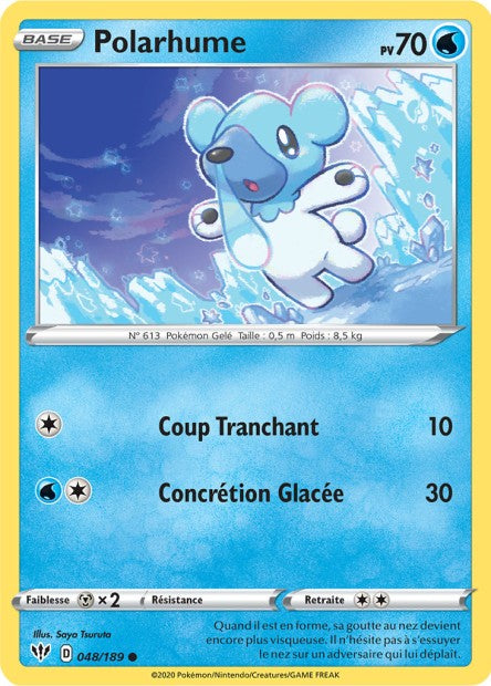 Carte Pokémon Polarhume 048/189 SWSH3 Ténèbres Embrasées EB03 Neuf FR LorenZone