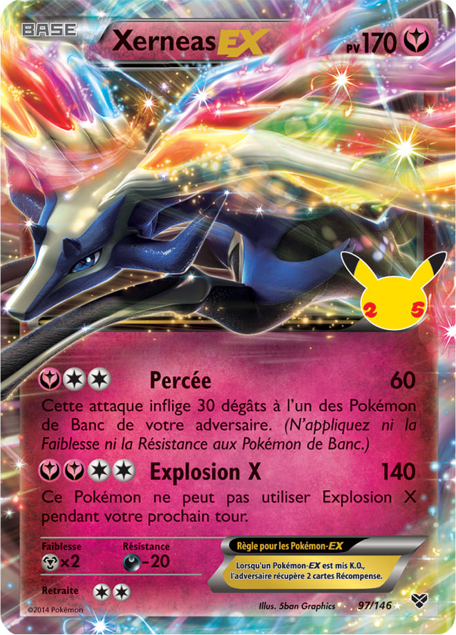 Carte Pokémon Xerneas EX 049/025 024/025 CEL Célébrations 25 ans EB07_5 Neuf FR LorenZone