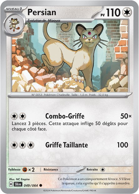 Carte Pokémon Persian 049/064 Fable Nébuleuse SFA EV6_5 Neuf FR LorenZone