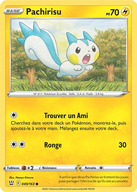 Carte Pokémon Pachirisu 049/163 SWSH5 Styles de Combat EB05 Neuf FR LorenZone