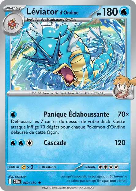 Carte Pokémon Léviator d'Ondine 049/182 DRI Rivalités Destinées EV10 Neuf FR LorenZone